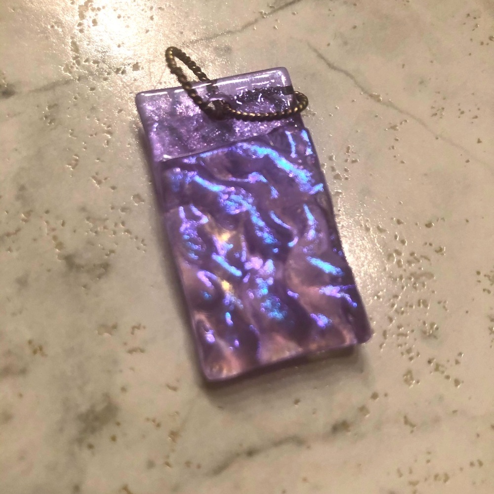 Glass rectangular pendant